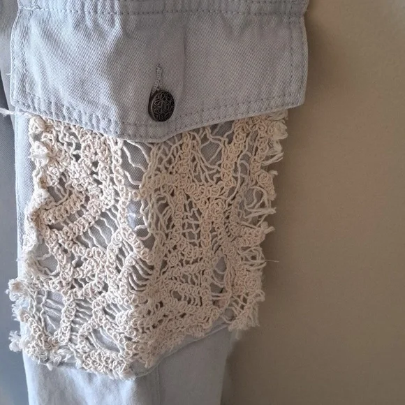 New POL Light Blue Patchwork distressed Joggers - Picture 7 of 7